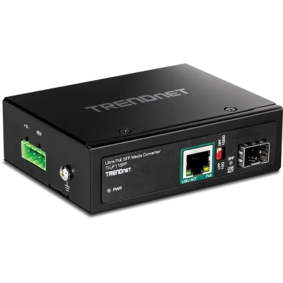 TRENDNET - TI-UF11SFP - Hardened Industrial SFP to Gigabit UPoE Media Converter