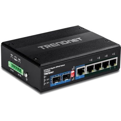 TRENDNET - TI-UPG62 - 6-Port Hardened Industrial Gigabit Ultra PoE DIN-Rail Switch