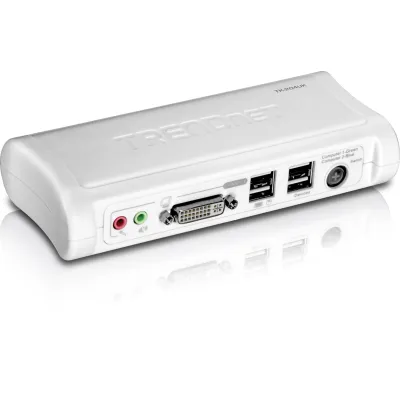 Trendnet - TK-204UK - 2-Port DVI/USB KVM Switch Kit w/ Audio (Includes 2x KVM Cables)