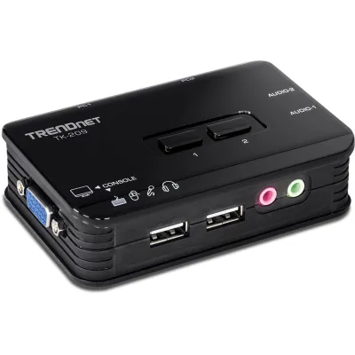 Trendnet - TK-209K - 2-port USB KVM Switch Kit w/Audio (include 2 x KVM Cables)