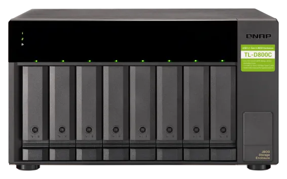 QNAP - TL-D800C-US - 8-bay desktop USB-C 3.1 Gen2 10Gbps JBOD expansion unit  with a 1-meter USB-C to USB-A 3.1 Gen2 cable