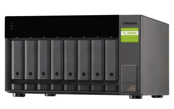 QNAP - TL-D800C-US - 8-bay desktop USB-C 3.1 Gen2 10Gbps JBOD expansion unit  with a 1-meter USB-C to USB-A 3.1 Gen2 cable
