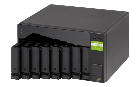 QNAP - TL-D800C-US - 8-bay desktop USB-C 3.1 Gen2 10Gbps JBOD expansion unit  with a 1-meter USB-C to USB-A 3.1 Gen2 cable