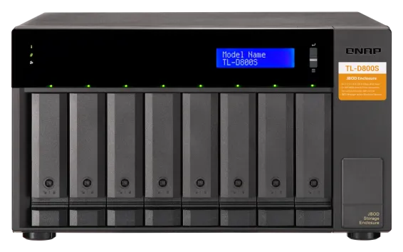 QNAP - TL-D800S-US - 8-bay desktop SATA JBOD expansion unit with a QXP-800eS-A1164 PCIe SATA host card and 2 SFF-8088 to SFF-8088 SAS/SATA 6Gb/s external cables