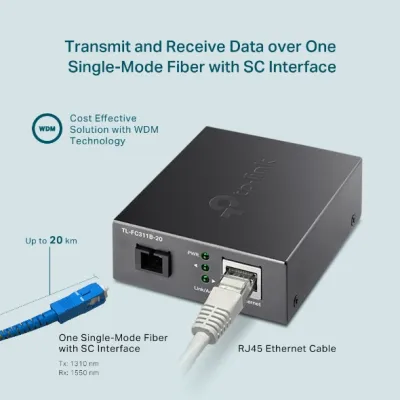 TP-Link - TL-FC311B-20 - Gigabit WDM Media Converter