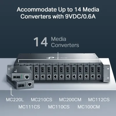 TP-Link - TL-MC1400 - 14-SLOT UNMANAGED MEDIA PERP CONVERTER CHASSIS