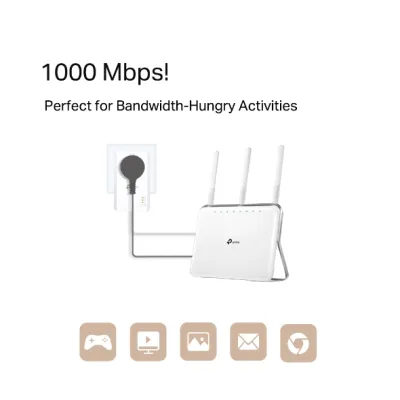 TP-Link - TL-PA7017P KIT - AV1000 Gigabit Passthrough Powerline Starter Kit