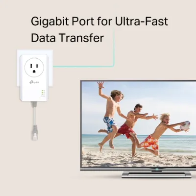 TP-Link - TL-PA7017P KIT - AV1000 Gigabit Passthrough Powerline Starter Kit
