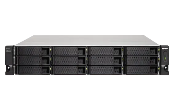 QNAP - TL-R1200C-RP-US - 12-bay 2U rackmount USB-C 3.1 Gen2 10Gbps JBOD expansion unit, redundant PSU, with a 1-meter USB-C to USB-A 3.1 Gen2 cable
