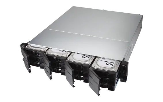QNAP - TL-R1200C-RP-US - 12-bay 2U rackmount USB-C 3.1 Gen2 10Gbps JBOD expansion unit, redundant PSU, with a 1-meter USB-C to USB-A 3.1 Gen2 cable