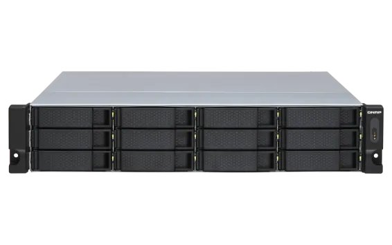 QNAP - TL-R1200S-RP-US - 12-bay 2U rackmount SATA JBOD expansion unit, redundant PSU, with a QXP-1600eS PCIe SATA host card and 3 SFF-8088 to SFF-8644 SAS/SATA 6Gb/s external cables