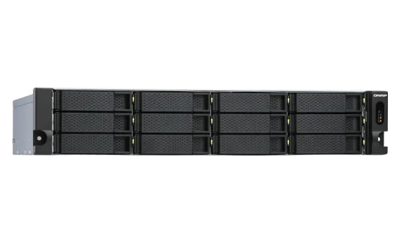 QNAP - TL-R1200S-RP-US - 12-bay 2U rackmount SATA JBOD expansion unit, redundant PSU, with a QXP-1600eS PCIe SATA host card and 3 SFF-8088 to SFF-8644 SAS/SATA 6Gb/s external cables