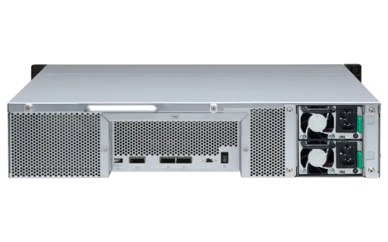 QNAP - TL-R1200S-RP-US - 12-bay 2U rackmount SATA JBOD expansion unit, redundant PSU, with a QXP-1600eS PCIe SATA host card and 3 SFF-8088 to SFF-8644 SAS/SATA 6Gb/s external cables