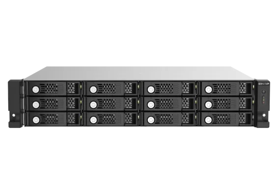 QNAP - TL-R1220Sep-RP-US - 12-bay 2U rackmount SAS 12Gbps JBOD expansion enclosure with SAS expander, 2.5:/3.5" SAS 12Gbps & SAS/SATA 6Gbps drives, 4 x SFF-8644 Mini-SAS HD ports, redundant PSU, without rail kit