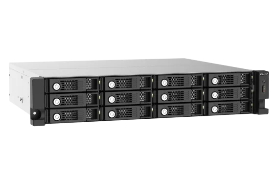 QNAP - TL-R1220Sep-RP-US - 12-bay 2U rackmount SAS 12Gbps JBOD expansion enclosure with SAS expander, 2.5:/3.5" SAS 12Gbps & SAS/SATA 6Gbps drives, 4 x SFF-8644 Mini-SAS HD ports, redundant PSU, without rail kit