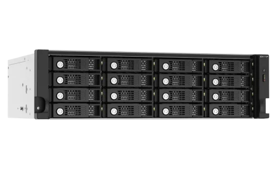 QNAP - TL-R1620Sep-RP-US - 16-bay 3U rackmount SAS 12Gbps JBOD expansion enclosure with SAS expander, 2.5"/3.5" SAS 12Gbps & SAS/SATA 6Gbps drives, 4 x SFF-8644 Mini-SAS HD ports, redundant PSU, without rail kit.