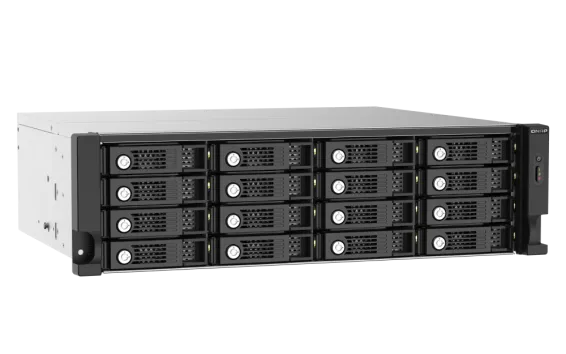 QNAP - TL-R1620Sep-RP-US - 16-bay 3U rackmount SAS 12Gbps JBOD expansion enclosure with SAS expander, 2.5"/3.5" SAS 12Gbps & SAS/SATA 6Gbps drives, 4 x SFF-8644 Mini-SAS HD ports, redundant PSU, without rail kit.
