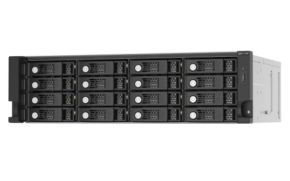 QNAP - TL-R1620Sep-RP-US - 16-bay 3U rackmount SAS 12Gbps JBOD expansion enclosure with SAS expander, 2.5"/3.5" SAS 12Gbps & SAS/SATA 6Gbps drives, 4 x SFF-8644 Mini-SAS HD ports, redundant PSU, without rail kit.