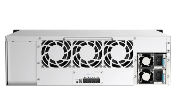 QNAP - TL-R1620Sep-RP-US - 16-bay 3U rackmount SAS 12Gbps JBOD expansion enclosure with SAS expander, 2.5"/3.5" SAS 12Gbps & SAS/SATA 6Gbps drives, 4 x SFF-8644 Mini-SAS HD ports, redundant PSU, without rail kit.