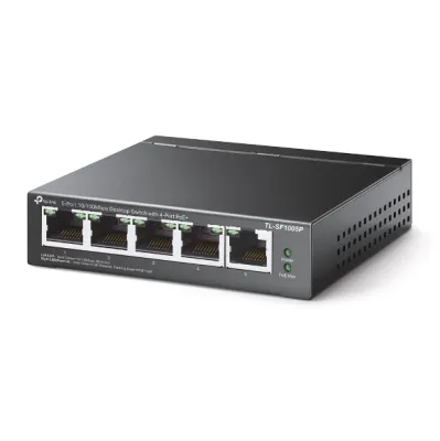 TP-Link - TL-SF1005P - 5-Port 10/100Mbps Desktop Switch with 4-Port PoE+