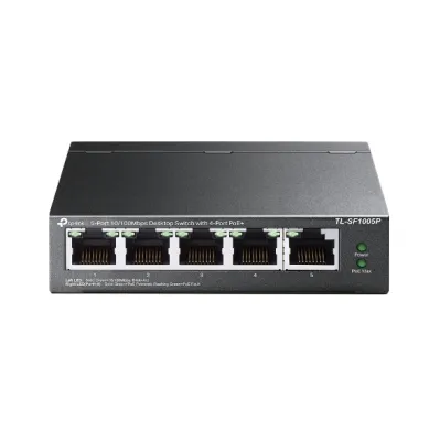 TP-Link - TL-SF1005P - 5-Port 10/100Mbps Desktop Switch with 4-Port PoE+