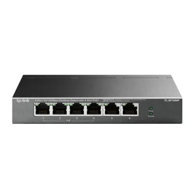 TP-Link - TL-SF1006P - 6-Port 10/100Mbps Desktop Switch with 4-Port PoE+