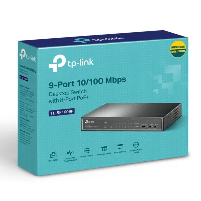 TP-Link - TL-SF1009P - 9 Port 10/100mbps Desktop Switch With 8 Port Poe+
