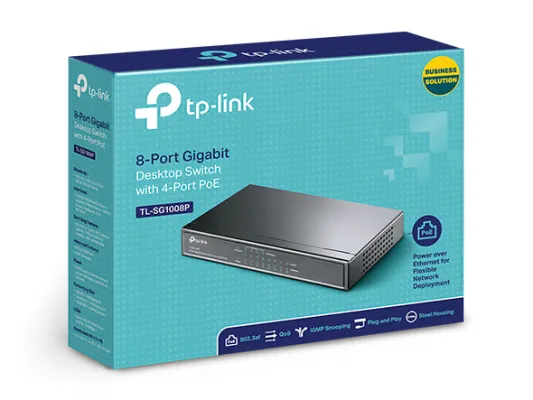 TP-Link - TL-SG1008P - 8-Port Gigabit Desktop Switch with 4-Port PoE