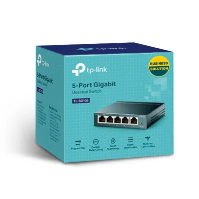 TP-Link - TL-SG105 - 5PORT GIGABIT DESKTOP SWITCH PERP STEEL DESIGN DESKTOP/WALL-MOUNTING
