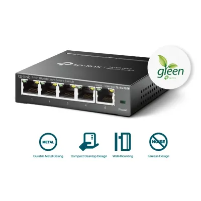 TP-Link - TL-SG105E - 5PORT 10/100/1000 GIGABIT EASY PERP SMART SWITCH