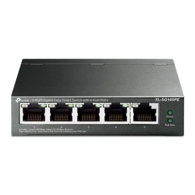 TP-Link - TL-SG105PE - 5PORT GIGABIT EASY SMART PERP SWITCH WITH 4-PORT POE+
