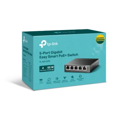 TP-Link - TL-SG105PE - 5PORT GIGABIT EASY SMART PERP SWITCH WITH 4-PORT POE+
