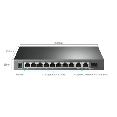 TP-Link - TL-SG1210MPE - 10-PORT GIGABIT EASY SMART SW PERP WITH 8-PORT POE+