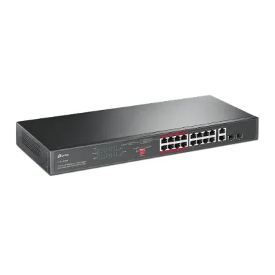 TP-Link - TL-SL1218MP - 16-Port 10/100 Mbps + 2-Port Gigabit Rackmount Switch with 16-Port PoE+