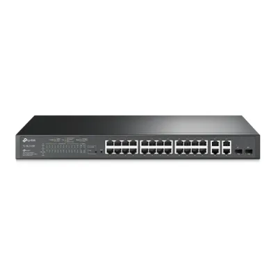 TP-Link - TL-SL2428P - JetStream 24-Port 10/100Mbps + 4-Port Gigabit Smart Switch with 24-Port PoE+