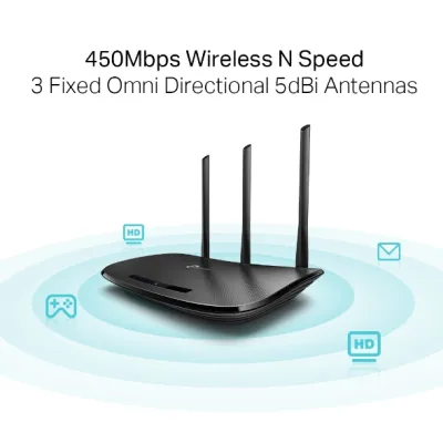 TP-Link - TL-WR940N - WIRELESS N ROUTER 300M WRLS 4PORT WITCH & 3FIXED ANTENNAS