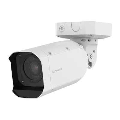 Hanwha - TNO-A26081 - 26MP Network AI Bullet Camera, 28.3mm APS CMOS image sensor, Max. 30fps@26MP, 0.2lux@F4.0 (Color), 55~250mm (4.54x) manual varifocal lens, H.265, H.264, MJPEG codec, WiseStreamⅡ, WiseStreamⅢ (Using AI engine), Installed Video An