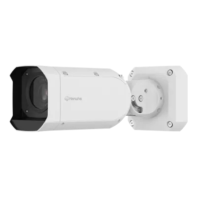 Hanwha - TNO-A26081 - 26MP Network AI Bullet Camera, 28.3mm APS CMOS image sensor, Max. 30fps@26MP, 0.2lux@F4.0 (Color), 55~250mm (4.54x) manual varifocal lens, H.265, H.264, MJPEG codec, WiseStreamⅡ, WiseStreamⅢ (Using AI engine), Installed Video An