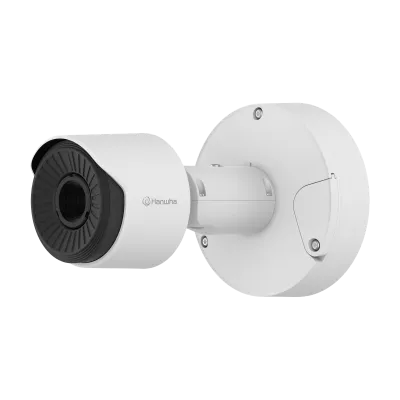 Hanwha - TNO-C3050T - Wisenet T network thermal compact bullet camera, 384 x 288 (uncooled); ＜20mK (NETD), Max 768 x 576 @ 30fps resolution support, 19mm fixed focal lens (HFoV: 19.3o), Triple codec H.265/H.264/MJPEG with WiseStream III (based on AI 