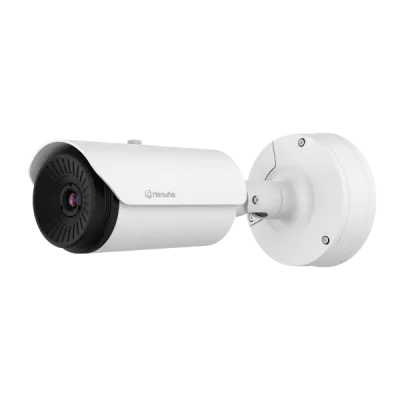 Hanwha - TNO-L4030T - Wisenet T network outdoor vandal thermal bullet camera (uncooled), 640x480 @ 8.3fps, 13mm fixed focal lens (48.6°), triple codec H.265/H.264/MJPEG with Wisestream II,  built-in SD card slot (1x256GB), advanced video analytics an