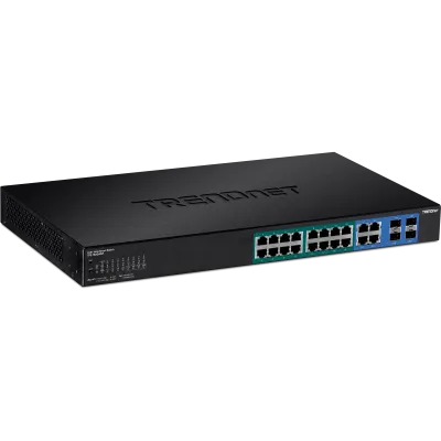 TRENDNET - TPE-1620WSF - 20-port Gigabit Web Smart POE+ Switch w/ 2 Shared SFP Slots (16 PoE+, 2SFP) (370W)