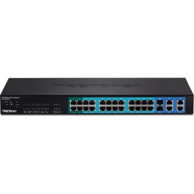 Trendnet - TPE-224WS - 24-port 10/100Mbps Web Smart PoE Switch w/ 4 Gigabit Ports and 2 Mini-GBIC Slots