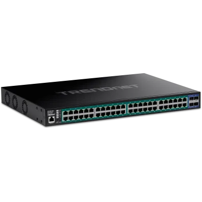 TRENDNET - TPE-3524SF - 52-port Gigabit Web Smart 740W PoE+ Switch with 10G SFP+ Slots
