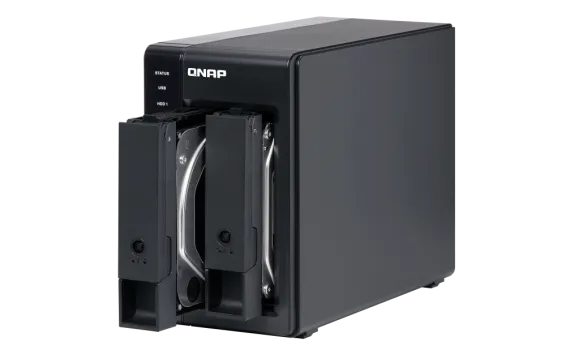 QNAP - TR-002-US - 2-bay 3.5" SATA HDD USB 3.1 Gen2 10Gbps type-C hardware RAID external enclosure. USB-C to USB-A cable included. Expansion unit for QNAP NAS, Windows, Mac, Linux computers