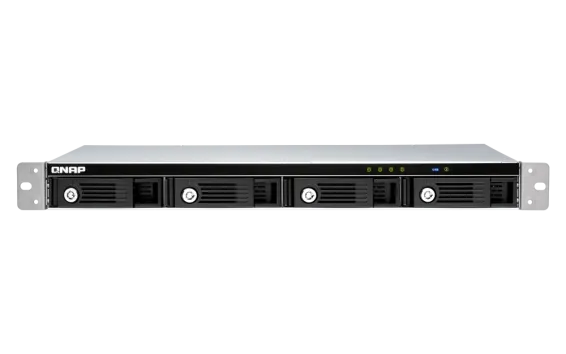 QNAP - TR-004U-US - QNAP 4-bay 1U 12" short-depth rackmount 3.5" SATA HDD USB 3.0 type-C hardware RAID external enclosure