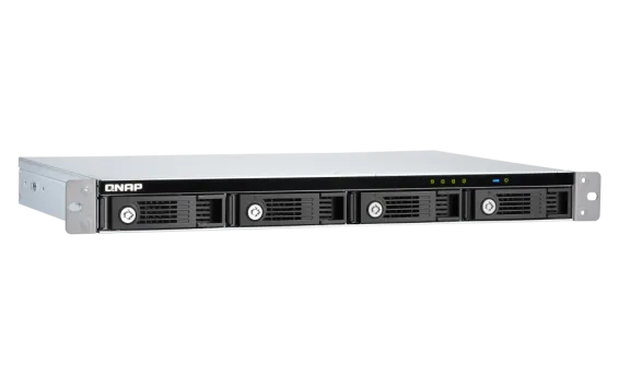 QNAP - TR-004U-US - QNAP 4-bay 1U 12" short-depth rackmount 3.5" SATA HDD USB 3.0 type-C hardware RAID external enclosure