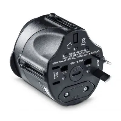 Cyber Power - TRA1A2 - Travel Adapter 100-240V In/Out Type A, C, G, & I Plug Adapters 1-Year Warranty