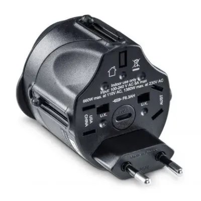 Cyber Power - TRA1A2 - Travel Adapter 100-240V In/Out Type A, C, G, & I Plug Adapters 1-Year Warranty
