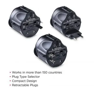 Cyber Power - TRA1A2 - Travel Adapter 100-240V In/Out Type A, C, G, & I Plug Adapters 1-Year Warranty