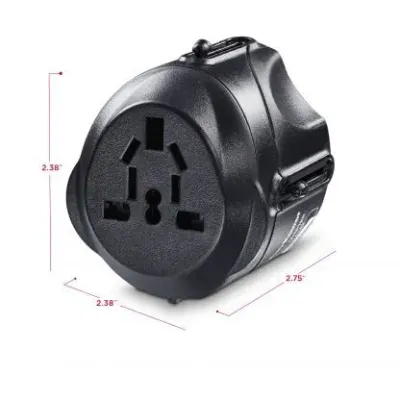 Cyber Power - TRA1A2 - Travel Adapter 100-240V In/Out Type A, C, G, & I Plug Adapters 1-Year Warranty
